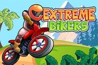 バイクに乗ってジャンプ