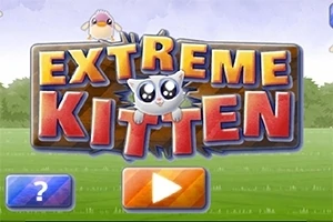 かわいい子猫と鳥が描かれたタイトル画面。