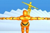 階段から飛び降りて重心を制御する