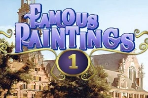 有名な絵画の背景に「Famous Paintings 1」と書かれたテキスト。