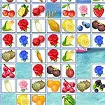果物と花のイラストが並んでいるグリッドパズル。