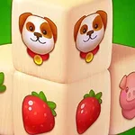 犬、いちご、にんじん、豚のイラストが描かれた立方体。