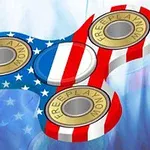 アメリカ国旗のデザインが施されたフィジェットスピナー。