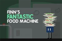 お皿を受け止めよう、食べ物マシンから落ちてくるぞ！