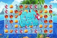 魚たちの世界は楽しい海テーマのマッチ3カジュアルゲーム