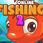 大きな赤い魚が海底背景とともに描かれているイラスト。