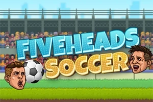 サッカースタジアムを背景に、キャラクターの顔とサッカーボールのイラストが描かれている。