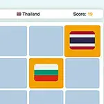 複数の国旗が配置されたグリッドのスクリーンショット。