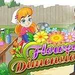庭で笑顔の男性と少女が植物に囲まれて立っているイラスト。
