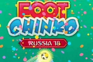 カラフルな背景に「FOOT CHINKO RUSSIA 18」と書かれたテキストと、多くの紙吹雪が舞うデザイン。