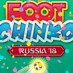 カラフルな背景に「FOOT CHINKO RUSSIA 18」と書かれたテキストと、多くの紙吹雪が舞うデザイン。