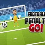サッカーのピッチでキーパーと対峙する選手とサッカーボールが描かれたイラスト。