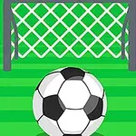 サッカーゴール前に置かれた白黒のサッカーボール。