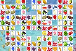 フルーツや花の絵柄が描かれた多くのタイルがグリッド状に並んでいる画像。
