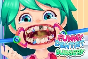 泣き顔のキャラクターが歯を大きく開いている。