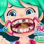 泣き顔のキャラクターが歯を大きく開いている。