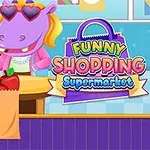 スーパーのレジでハートのサングラスをかけたカバのキャラクターがレジを操作しているイラスト。