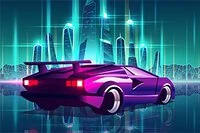未来的なテーマの車の運転ゲーム