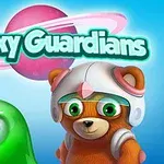 緑色のスライム状の生物とヘルメットをかぶったクマのキャラクターが描かれている。