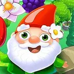 赤い帽子をかぶったヒゲのある笑顔のキャラクターと、背景に苺や花が描かれたカラフルなイラスト。