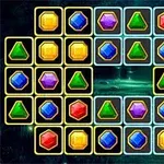 色とりどりの宝石が並んでいる格子状のパターン。