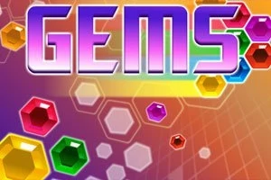 カラフルな宝石と「GEMS」という文字が描かれた明るい背景のイラスト。