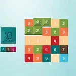 カラフルな数字ブロックが並んだパズルボードと「GET 10 ULTIMATE」のロゴ。