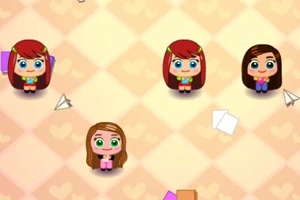 明るい背景に、カラフルな服を着た目の大きなキャラクターが4人配置されているイラスト。