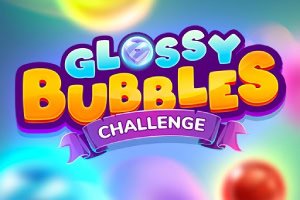カラフルな背景に「Glossy Bubbles Challenge」と書かれたポップなデザインのロゴ。