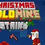 サンタクロースのキャラクターとクリスマス装飾が施されたブロックが並ぶデザイン。