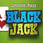 緑色の背景に、クラブのジャックとハートのエースのカードが重なり、その上に「BLACK JACK」と書かれているテキスト。