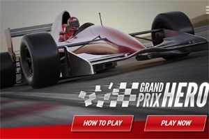赤いレーシングカーがトラックで疾走する様子。