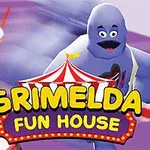紫色のキャラクターが走っている背景に、ミルクシェイクが配置された画像。