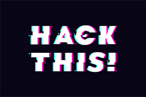 カラフルなグリッチ効果で「HACK THIS!