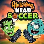 ハロウィン風のキャラクターである二人のモンスターがサッカースタジアムを背景に笑顔でいるイラスト。