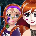 赤い髪の二人の女性キャラクターが描かれており、一人は吸血鬼のメイクを施している。