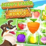 女性が収穫した野菜を持ち、犬が隣にいるカラフルなパズル背景のイラスト。