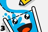 各レベルで水がカップに流れるように物を描こう