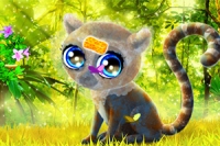 リングテールのベビーレムールのお世話をするかわいい動物メイクオーバーゲーム