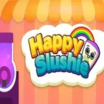 カラフルなスラッシーが描かれた「Happy Slushie」のロゴと虹のイラスト。