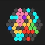 カラフルな六角形がパズルのように配置された画像。