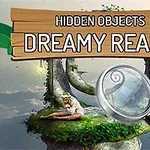 空中に浮かぶ草に覆われた道に座っている女性と大きな虫眼鏡が描かれたファンタジー風のイメージ。