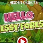 森の背景に「HELLO MESSY FOREST」という文字と再生ボタンがあります。