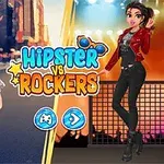 左側にヒッピー風の女性、右側にロッカー風の女性が立っているカラフルなデザイン。