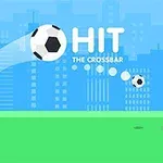 サッカーボールがゴールポストに向かって飛んでいる青空のグラフィック背景。