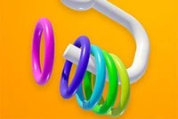 フックを回転させてすべてのリングを穴に落とそう