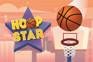 星を背景にした「HOOP STAR」という文字とバスケットボールのイラスト。