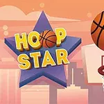 星を背景にした「HOOP STAR」という文字とバスケットボールのイラスト。