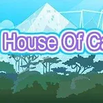 青空の下に緑の木々と「House Of Cards」と書かれたテキストが配置されたイラスト。