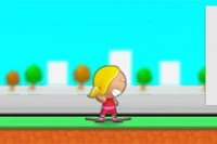スケートボードが大好きな勇敢な少女